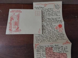 Sobre de letra larga Texas Brags con letra larga recuerdo de humor vintage 1952 - Imagen 1 de 2