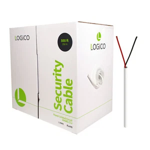 500 Fuß 18/2 Ungeschirmt CCA Sicherheit Alarm Kontrolle Draht Litze PVC Mantel Weiß - Bild 1 von 8