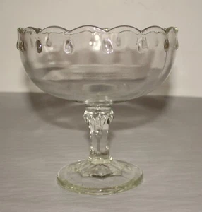 Vintage Clear Pressed Glass Large Serving Bowl Dish Compote W/ Stem/Pedestal #1 - Picture 1 of 12