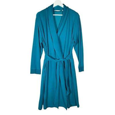 Soft Surroundings Robe Size Petite Small Teal Belted House Coat Peacock Blue - Image 1 of 4