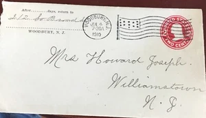 1910 Flag Cancel 2 Cent Cover, With Bereavement Note Included - Picture 1 of 2