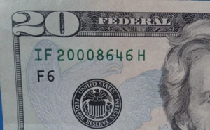Birthday, Anniversary, 2000 Aug 6 or April 6 2000 86 46 Fancy $20 Dollar Bill - Picture 1 of 3