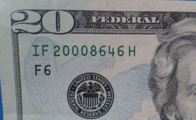 Birthday, Anniversary, 2000 Aug 6 or  April 6  2000 86 46 Fancy  $20 Dollar Bill - Image 1 of 3