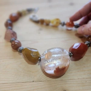 Sterling Silver Lodolite Phantom & Rutile Quartz Echo of The Dreamer Necklace - Picture 1 of 24