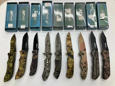 Juego de cuchillos de 9 piezas, modelos de camuflaje plegable MTech.  (¡Una buena, rara colección!) Foto 1 de 4