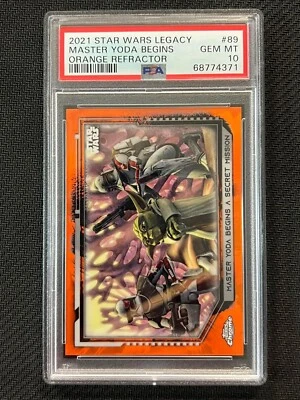 2021 Topps Chrome Star Wars Legacy Master Yoda Begins Orange /25 #89 PSA 10 - Image 1 of 2