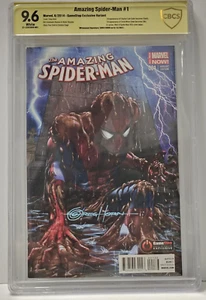 CBCS 9.6 SS Amazing Spider-Man #1 (2014) GameStop Sig Greg Horn 1st Silk & Clash - Picture 1 of 4