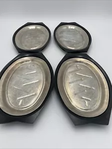 Vintage Nordic Ware Sizzler Platter Holder Steak Fajita Plate Set of 4 Trays - Picture 1 of 9