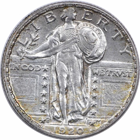 1920-S Standing Liberty Silver Quarter Choice AU Uncertified #1040 Cover