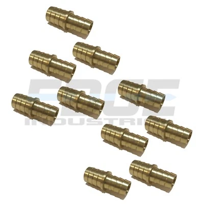 10 Pack 3/4 X 5/8 Hose Barb Mendor Union Splicer Brass Pipe Fitting WOG Fuel Air - Image 1 of 4