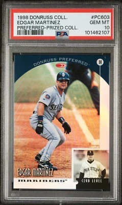 Donruss Collection Preferred Prezed 1998/55 #603 Edgar Martinez PSA 10 gemas como nuevo Foto 1 de 2