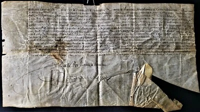 LOUIS XIV DOCUMENTO FIRMADO COMO CONDE DE PROVENZA 1653 Rey de Francia Foto 1 de 4