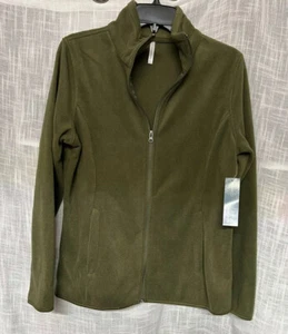 Neu mit Etikett Passports Damen-Fleecejacke Größe Large grün durchgehender Reißverschluss - Bild 1 von 6