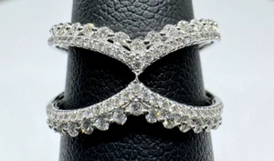 1/2 Carat TW Natural Diamond Negative Space Ring - 14K White Gold - Picture 1 of 7