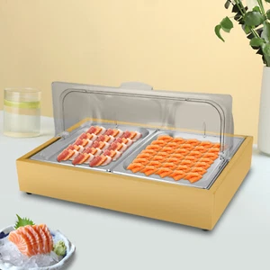 Dual Tray Buffet Food Serving Tray Modern Rectangular Tabletop Food Display Tray - Picture 1 of 18