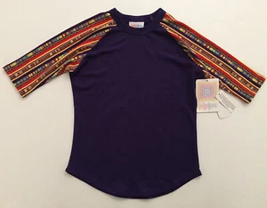 LuLaRoe Girl's Sloan Top Purple Abstract Print Size 6 NWT - Picture 1 of 3