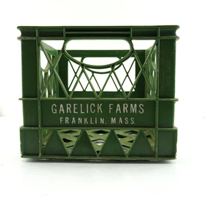 Fascia cassa latte Garelick vintage anni 70 plastica Massachusetts caseificio - Foto 1 di 7