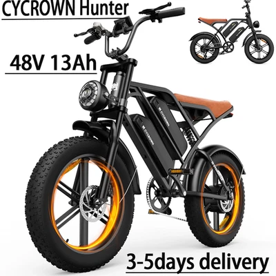 Bicicleta eléctrica de montaña CYCROWN Hunter 48V 13AH 20*4 pulgadas Coummuter bicicleta eléctrica 7 velocidades Foto 1 de 4