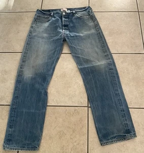 Levis Jeans Mens 38x36 Blue Denim 501 Straight Leg Button Fly - Picture 1 of 2