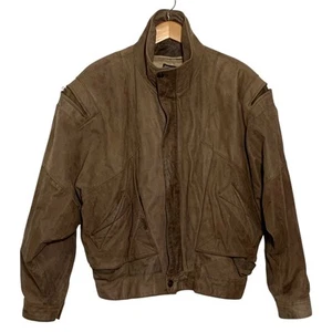 Chaqueta de bombardero de cuero Adventure Bound de colección forro aislante extraíble para hombre talla L - Imagen 1 de 10