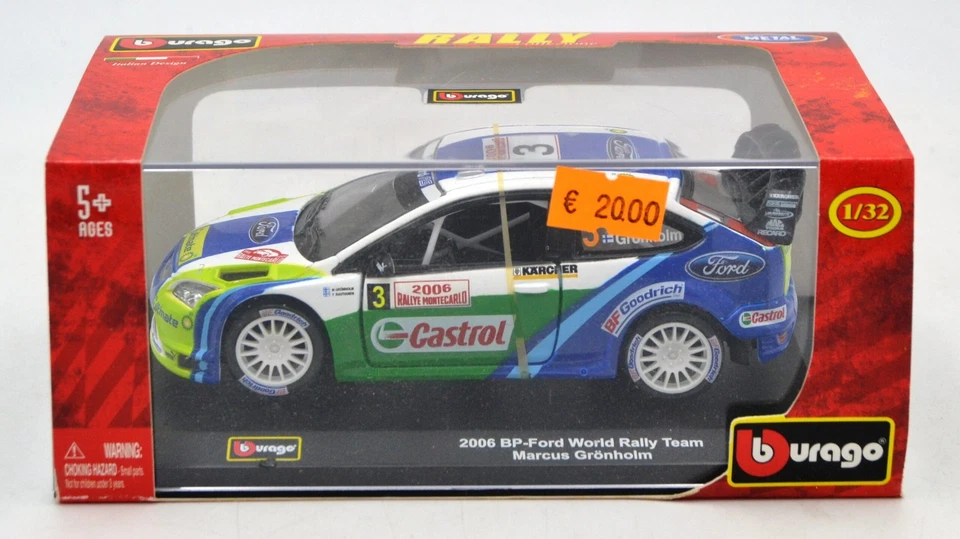 DIE CAST 1/32 " 2006 BP FORD WORLD RALLY TEAM MARCUS GRONHOLM " BURAGO - Immagine 1 di 1