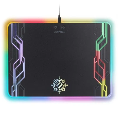 ENHANCE Large Hard Surface LED Gaming Mouse Pad - 7 RGB Light Up Modes - Image 1 of 4