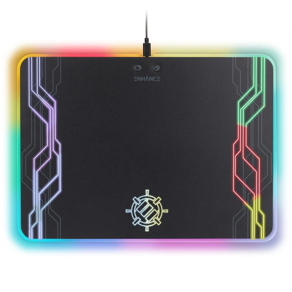 ENHANCE Large Hard Surface LED Gaming Mouse Pad - 7 RGB Light Up Modes - Image 1 of 4