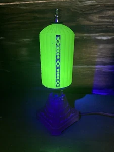 Vintage Art Deco Uranglas Tischlampe - Bild 1 von 10