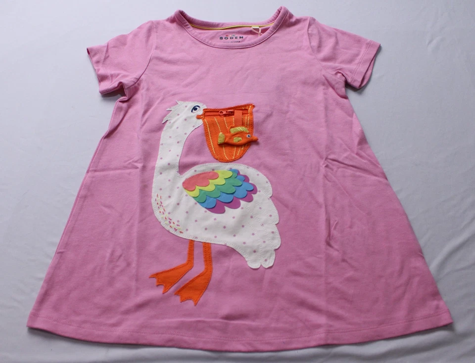 Boden Girl's Zip Detail Cotton Tunic CD4  Vintage Mauve Pelican Size 4-5Y NWT - Image 1 of 4