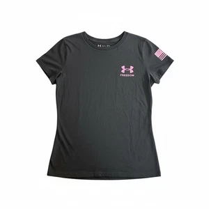 Camiseta para mujer Under Armour Freedom rosa negra talla mediana camiseta UA - Imagen 1 de 3