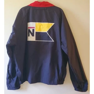 Nautica Nylon Sailing Retro 90’s Windbreaker Zip Jacket Gr. XL Flag Embroidered - Bild 1 von 18