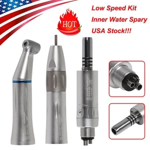 Dental Slow Speed Handpiece Inner Spray Contra Angle/ Straight/ Air Motor 4-Hole - Picture 1 of 36