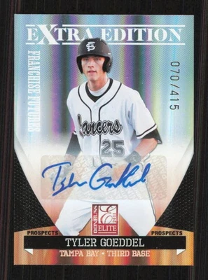 2011 Elite Extra Edition TYLER GOEDDEL Autograph card #/415 TAMPA BAY RAYS auto - Image 1 of 2