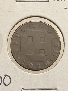 1924 Austria 2 Groschen Old Antique Bronze Foreign European World Coin - Picture 1 of 4
