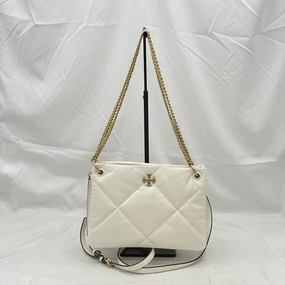Tory Burch Kira Diamond Quilted Convertible Shoulder Bag Leather White Pre-Owned - Image 1 of 4