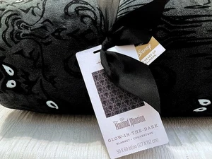 New w/Tags The HAUNTED MANSION Glow-in-the-Dark Throw Blanket 50x60 Sherpa Lined - Picture 1 of 4