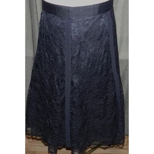 Gonna in pizzo nero apostrofo taglia 24W foderata sotto il ginocchio taglie forti donna - Foto 1 di 4
