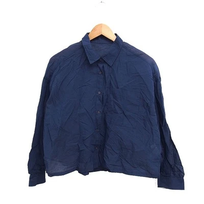 Camicetta camicia donna Global Work larga cotone trasparente manica lunga blu... - Immagine 1 di 4