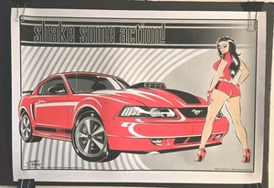 Poster Auto Stainboy 2004 Shake Some Action Mustang Rosso Firmato Numerato #76/100 - Foto 1 di 6