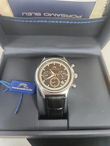 Orologio Porsamo Bleu Dylan quadrante nero, scatola aperta mai indossato - Foto 1 di 9