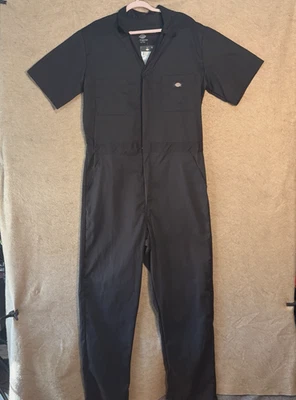 Dickies Short Sleeve Flex Coverall Mens Sz L Reg Black Temp IQ Moisture Wick NWT - Image 1 of 4