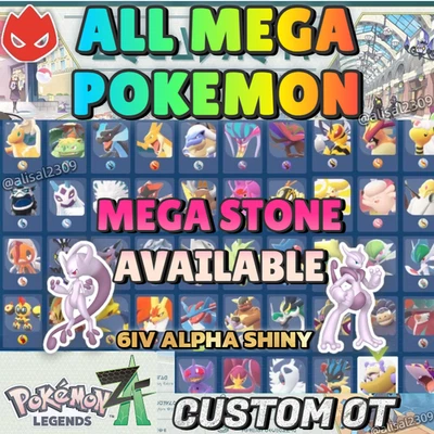 ✨SCEGLI QUALSIASI MEGA POKEMON 6IV SHINY🚀POKEMON LEGENDS ZA✨6IV ALPHA SHINY✨65 PZ - Immagine 1 di 4