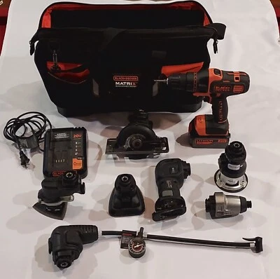 Kit combinado de herramientas eléctricas Black and Decker 20V Max Matrix 8 herramientas individuales lote - bolsa Foto 1 de 3