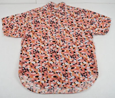 Vintage Leisure Shirt Guess Size M 80s Pink Orange Black Shapes Cotton Made USA - Image 1 of 4