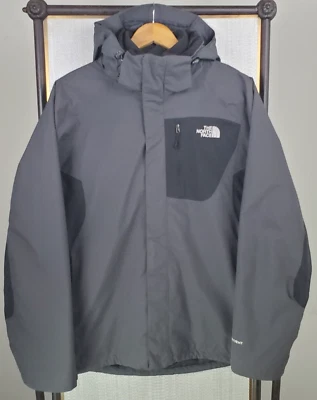 NORTH FACE Size Large 3 in 1 Tri-Climate Waterproof Hooded Jacket Full Zip Gray - Image 1 of 4