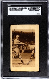 1923 Willard's Chocolates Rogers Hornsby HOF SGC Authentic