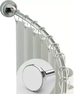 Curved Tension Shower Curtain Rod, Rustproof, Satin Nickel, 50 to 72 Inches – Ad - Picture 1 of 12