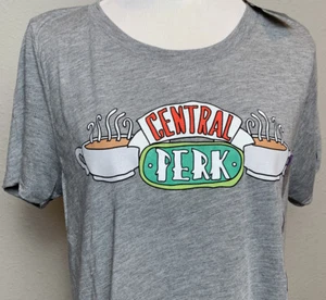 NEW WOMEN'S JUNIORS' FRIENDS CENTRAL PERK SHORT SLEEVE GRAPHIC T-SHIRT- GREY XL - Picture 1 of 7