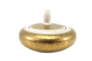 POWDER BOX Trinket Gold Royal Porcelain Bavaria 2-piece Vintage - Picture 1 of 12