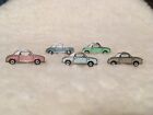 FULL SET of 5 Figgy / Nissan Figaro Pin Badges in each colour